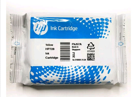 HP 728 Yellow DesignJet Ink Cartridge, F9J57A - Brand New Sealed